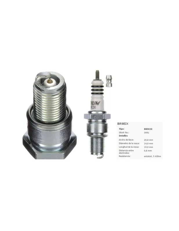 BUJIA NGK BR9EIX 3981 - MH/MOTOR HISPANIA MH7 125 Naked,RYZ 50 Supermotard Más Vendido