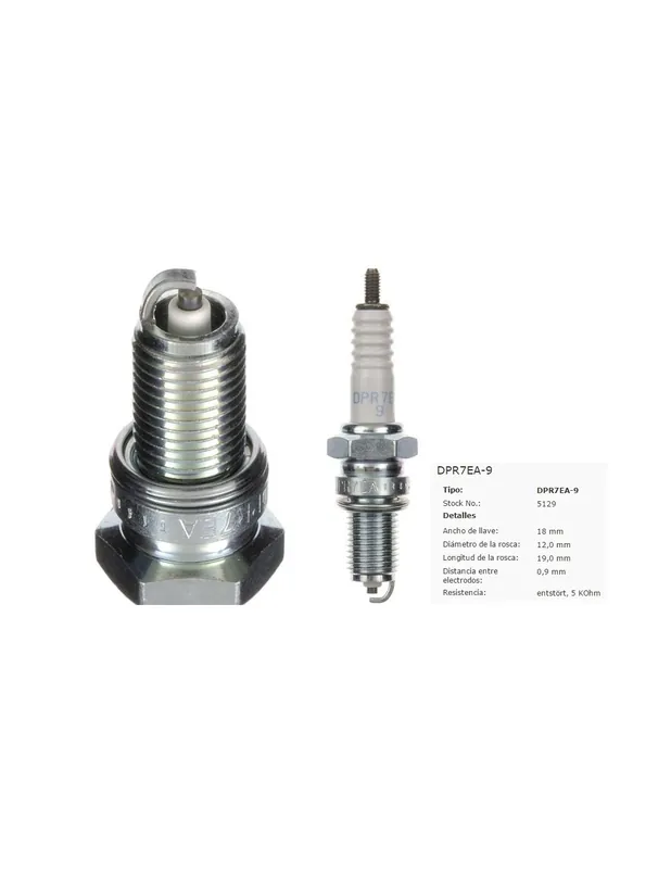 Oferta Limitada BUJIA NGK DPR7EA-9 5129 - HONDA CH 125 Spacy,CMX 450 C Rebel,FES 250 Foresight,GL 1500 Goldwing,GL 1500 C F6C