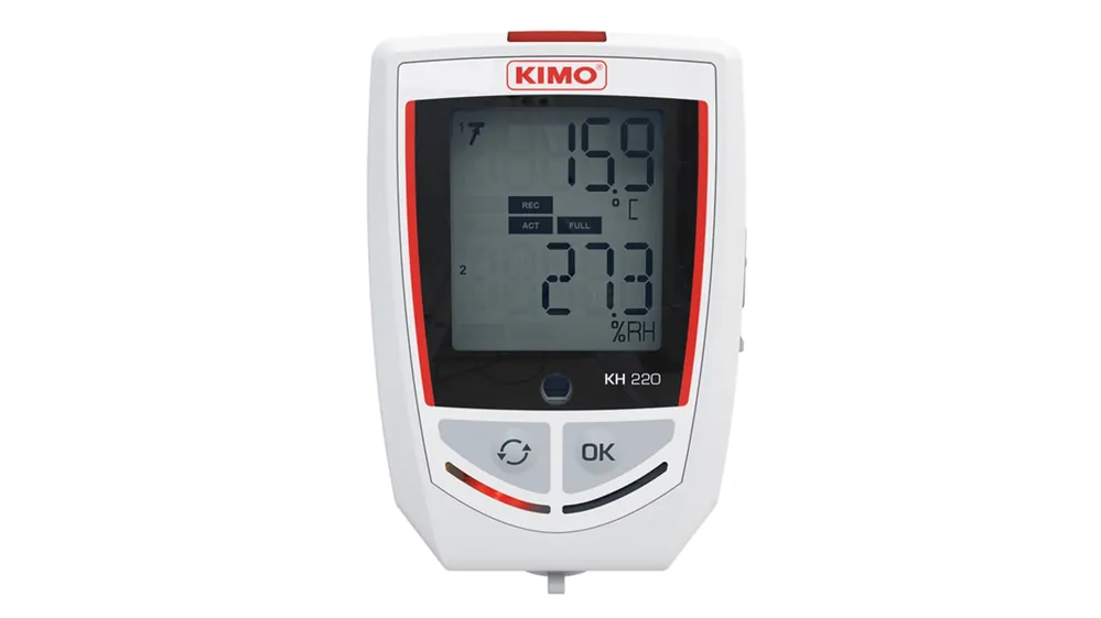 Registrador de datos KIMO KH-220-O, para Corriente, Humedad, Luz, Pulso, Temperatura, Tensión, Presión del agua, Máxima Calidad