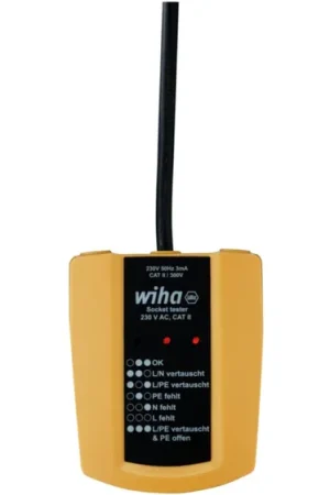 Comprobador de tomas eléctricas Wiha, 230V ac, 16A, para tomas de 2 pines Envío Gratis