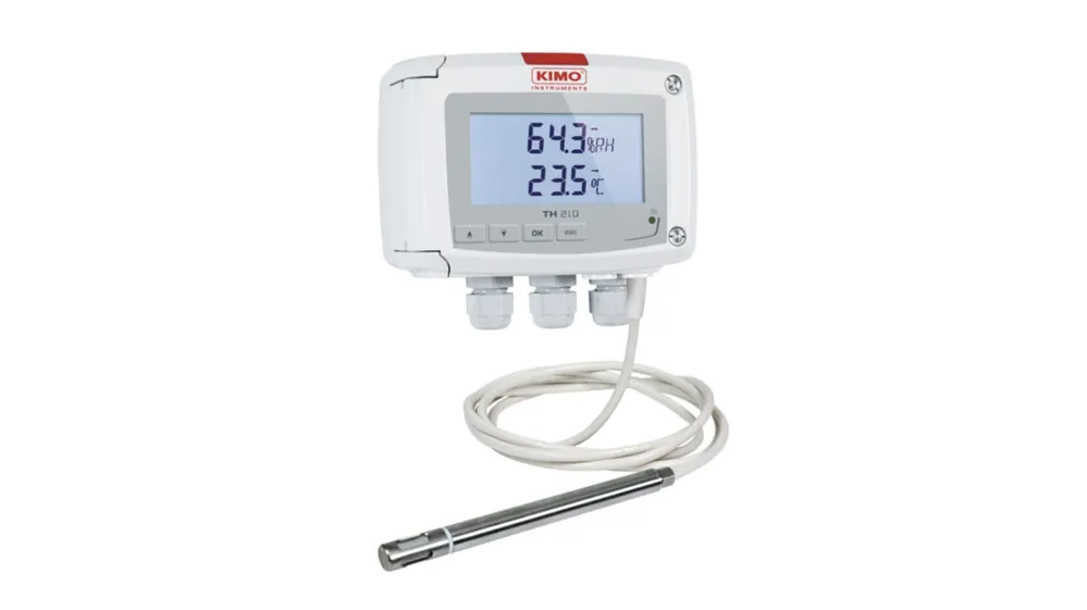 Alta Calidad HigrómetroFijo KIMO TH210, calibrado UKAS, humedad máx. 100%HR, temperatura máx. +100°C