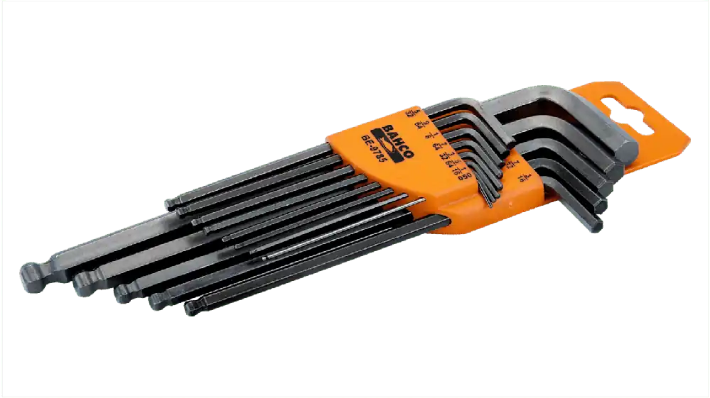 Llave hexagonal en L Bahco de 13 piezas, imperial de 0.05 in, 1/4 in, 1/8 in, 1/16 in, 3/8 in, 3/16 in, 3/32 in, 5/16 Moderno