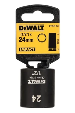 Últimas Unidades Vaso de impacto DeWALT perfil Vaso de impacto estándar de 24mm de 1/2, longitud 38 mm