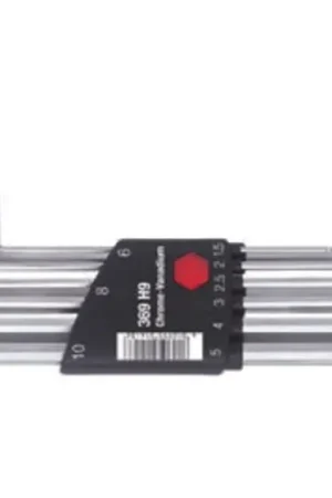 Marca Reconocida Juego de llaves hexagonales en L Wiha de 9 piezas, métrica de 1.5 → 10mm