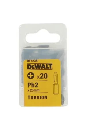 Lujoso Punta de atornillar DeWALT de 20 piezas, puntas Phillips